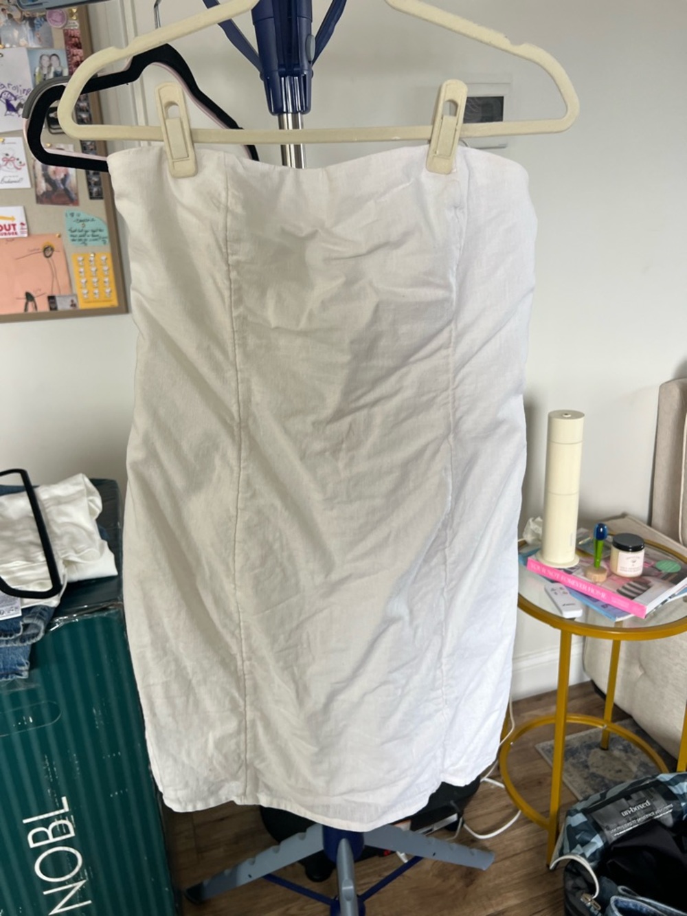 Abercrombie & Fitch White Strapless Pencil Dress